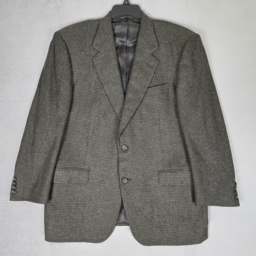 Canali Blazer Mens 42R Olive Tweed Houndstooth 100% Cashmere Fratelli Sport Coat